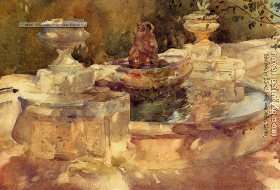 Sir William Russell Flint : A Fountain At Frascati